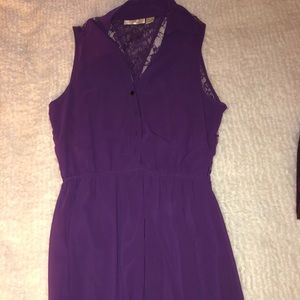 Knee-length lacy tank dress